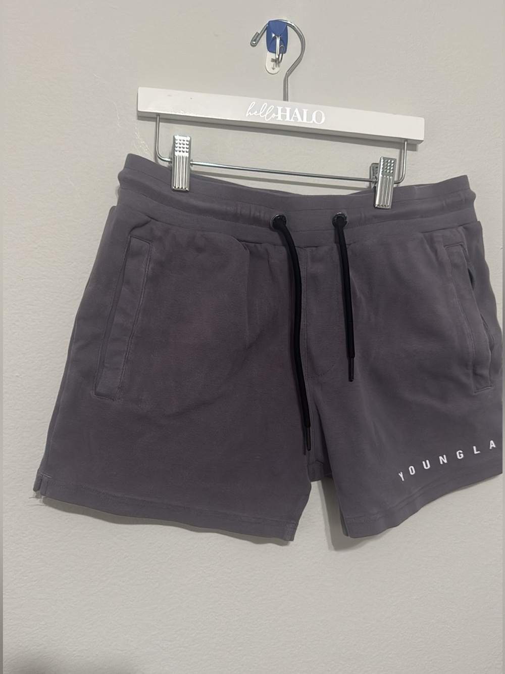 YoungLA Charcoal Fleece Drawstring Shorts